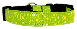 Retro Nylon Ribbon Collar Lime Green (size: large)