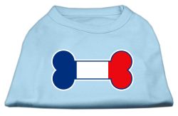 Bone Shaped France Flag Screen Print Shirts Baby Blue (size: L (14))