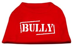 Bully Screen Printed Shirt  Red (size: L (14))