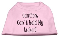 Can't Hold My Licker Screen Print Shirts Light Pink (size: L (14))