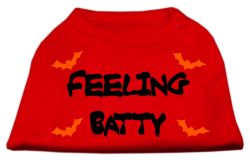 Feeling Batty Screen Print Shirts Red (size: L (14))