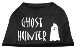Ghost Hunter Screen Print Shirt Black with White Lettering (size: L (14))