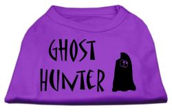 Ghost Hunter Screen Print Shirt Purple with Black Lettering (size: L (14))