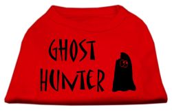 Ghost Hunter Screen Print Shirt Red with Black Lettering (size: L (14))