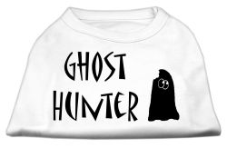 Ghost Hunter Screen Print Shirt White with Black Lettering (size: L (14))