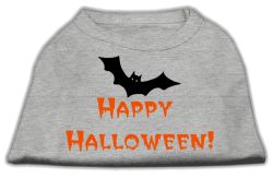 Happy Halloween Screen Print Shirts Grey (size: L (14))