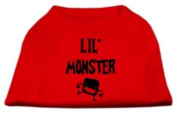 Lil Monster Screen Print Shirts Red (size: L (14))