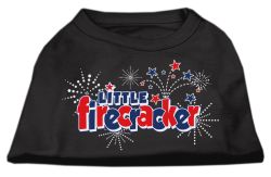Little Firecracker Screen Print Shirts Black (size: L (14))
