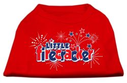 Little Firecracker Screen Print Shirts Red (size: L (14))