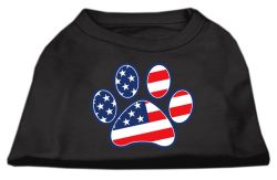 Patriotic Paw Screen Print Shirts Black (size: L (14))