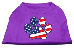 Patriotic Paw Screen Print Shirts Purple (size: L (14))