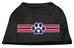 Patriotic Star Paw Screen Print Shirts Black (size: L (14))