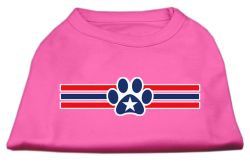 Patriotic Star Paw Screen Print Shirts Bright Pink (size: L (14))