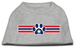 Patriotic Star Paw Screen Print Shirts Grey (size: L (14))