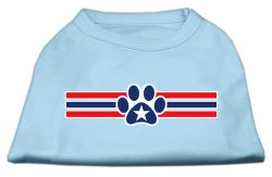 Patriotic Star Paw Screen Print Shirts Baby Blue (size: L (14))