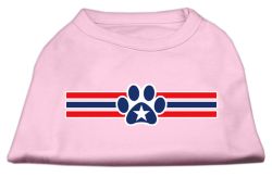 Patriotic Star Paw Screen Print Shirts Light Pink (size: L (14))