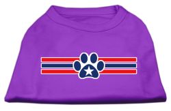 Patriotic Star Paw Screen Print Shirts Purple (size: L (14))