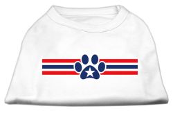 Patriotic Star Paw Screen Print Shirts White (size: L (14))