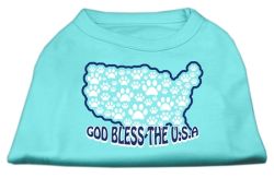 God Bless USA Screen Print Shirts Aqua (size: L (14))