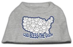 God Bless USA Screen Print Shirts Grey (size: L (14))