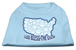 God Bless USA Screen Print Shirts Baby Blue (size: L (14))