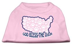 God Bless USA Screen Print Shirts Light Pink (size: L (14))