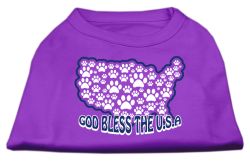 God Bless USA Screen Print Shirts Purple (size: L (14))