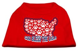 God Bless USA Screen Print Shirts Red (size: L (14))